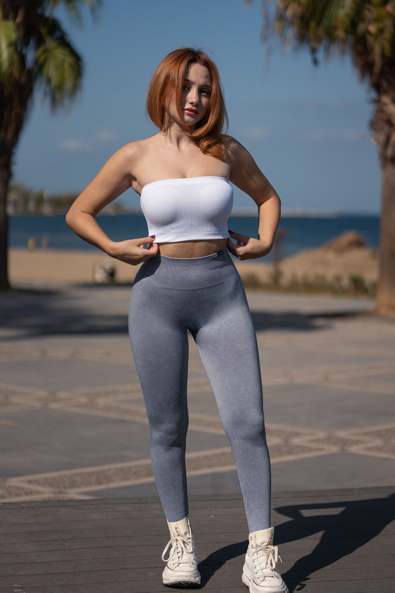 Acid Wash | Stone Grey Scrunch Legging